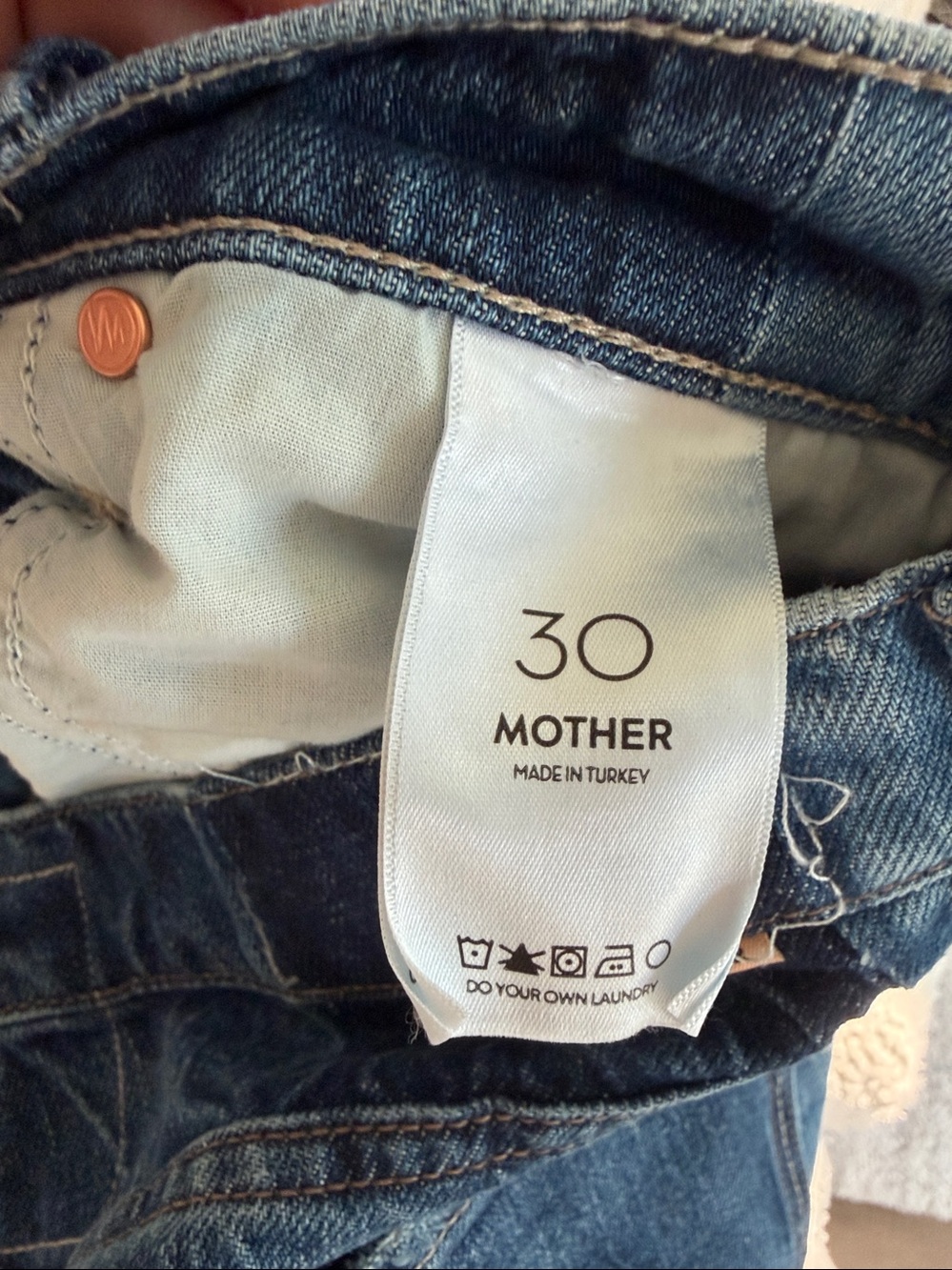 MOTHER The Tux Sidestepper Sneak Fray High-Rise Wide-Leg Jeans- NWT -Size 30 - Picture 14 of 14